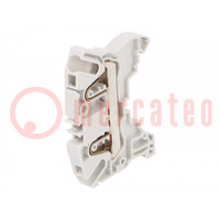 Conector: de carril; 0,5÷4mm2; vías: 1; bornas: 2; gris; Anch: 6mm