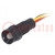 Lámpara indicadora: LED; cóncava; rojo/amarillo; 230VAC; Ø11mm