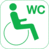 Piktogramm - Rollstuhlfahrer, WC, Grün, 10 x 10 cm, PVC-Folie, Selbstklebend