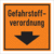 Winkelschild - Gefahrstoffverordnung, Orange/Schwarz, 15 x 15 cm, Kunststoff