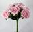 Artificial Rose Bud Bouquet 6 Flowers - 20cm, Beige