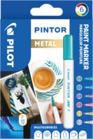 Kreativmarker PINTOR, gut deckende Tinte, schnell trocknend, 2.9mm (F), 6er Set Metallic