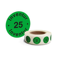 SafetyMarking Inventuret. Inventur grün m. Jahreszahl, Durchm.: 3 cm 500er Rolle Version: 25 - Inventur 25