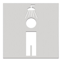 Türschilder Edelstahl 'Herrendusche', selbstklebend, 16,0x16,0x0,2 cm