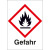 GHS-Gefahrstoffetikett, mit Text: Gefahr, 6 St./Bog., Größe: 3,7 x 5,2 cm Version: 02 - Gefahr! Flamme