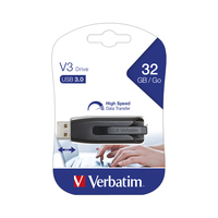 VerbatimV3 USB3.0DriveBlk/Gry 32GB 49173