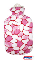 Detailbild - Wärmflasche aus Gummi, 2,0 l, Plüschbezug Design Kieselsteine