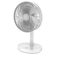 PLATINET VENTILATEUR DE BUREAU RECHARGEABLE 3000 MAH 3 MODES BLANC / GRIS