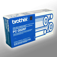 2 Brother TT-Bänder PC-202RF schwarz