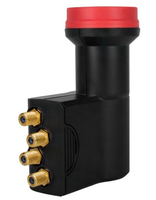 Megasat Quad LNB Diavolo convertisseur abaisseur de fréquence Low Noise Block (LNB) 10,7 - 12,75 GHz Noir, Rouge