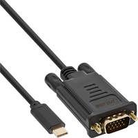 InLine 64142 video kabel adapter 2 m USB Type-C VGA (D-Sub) Zwart
