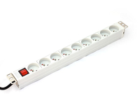 Digitus A-19-STRIP-4-IMP unidad de distribución de energía (PDU) 1U Blanco 9 salidas AC