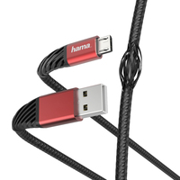 Hama Extreme USB kábel 1,5 M USB 2.0 USB A Micro-USB B Fekete, Vörös
