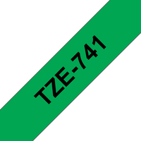 Brother TZE-741 nastro per etichettatrice Nero su verde TZ