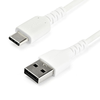 StarTech.com Cable de 1m de Carga USB A a USB C - de Carga Rápida y Sincronización Rápida USB 2.0 a USB Tipo C - Revestimiento TPE de Fibra de Aramida M/M 3A Blanco - S10, iPad ...