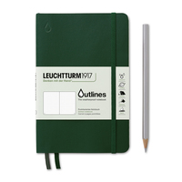 Leuchtturm Notizbuch Paperback (B6+), Outlines, Flexcover, 89 num. Seiten, Walden Green, Dotted