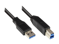 EXSYS EX-K1500 USB Kabel 0,2 m USB 3.2 Gen 1 (3.1 Gen 1) USB A USB B Schwarz