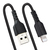StarTech.com 1m USB A naar Lightning Kabel, Zwart, MFi Gecertificeerd, iPhone Lader Spiraalkabel, Duurzame Aramidevezels, Robuuste USB Lightning Laadkabel