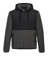 Fleecejacke KX371, KX3, Strapazierfähig, Wasserbeständig, Schwarz-Grau, Größe: XL