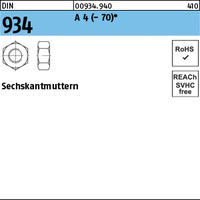 DIN 934 A 4 -70 M 20 A 4 VE=S