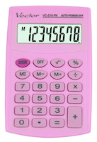 Kalkulator kieszonkowy VECTOR KAV VC-210III, 8- cyfrowy ,64x98,5mm, jasnoróżowy