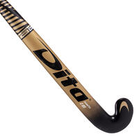 Adult Advanced 85% Carbon Mid Bow Field Hockey Stick Compotecc85 - Gold/black - 37.5"