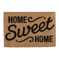 Relaxdays Fußmatte Kokos, Home Sweet Home, 40 x 60 cm, Schuhabtreter innen & außen, rutschfeste Türmatte, natur/schwarz