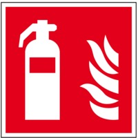 Brandschutzzeichen Feuerlöscher, ASR/ISO, Folie, selbstklebend, 100x100mm