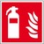 Brandschutzzeichen Feuerlöscher, ASR/ISO, Folie, selbstklebend, 100x100mm