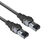 ACT Cable de conexión LSZH negro 1 metro S/FTP CAT6A IDC 4PPoE / PoE++ 100W snagless con conectores RJ45