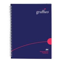 Graffico Polypropylene Wirebound Notebook 140 Pages A4 500-0504