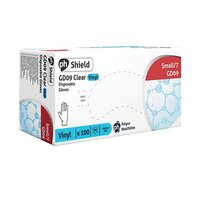 Shield Powder-Free Clear Small Vinyl Gloves (Pack of 100) GD09