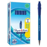 Paper Mate Flexgrip Ultra Retractable Ballpoint Pen 1.0mm Tip 0.5mm Line Blue (Pack 12)