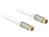 Antennenkabel IEC Stecker an IEC Buchse RG-6/U quad shield 1 m weiß Premium, Delock® [89411]