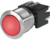 Druckschalter, 1-polig, klar, beleuchtet (rot), 12 A/250 VAC, Einbau-Ø 22 mm, IP