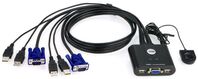 CS22U 2-Port Cable KVM Switch USB and VGA with Remote Port Selector KVM-Schalter