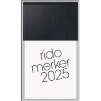 Tischkalender Merker 10,8x20,1cm PP schwarz 2025