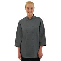 Chef Works Unisex Chefs Jacket in Grey - Polycotton with 3/4 Sleeve - L