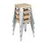 Bolero Bistro Low Stools in Grey Steel with Wooden Seat Pad - Pack of 4