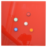 Normalansicht - Ecobra Magnetische Glasboard-Tafel Serie EASE, 45 x 45 cm, rot