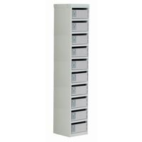 Post box lockers - Personal post, light grey with 10 compartments