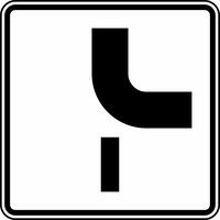Verkehrszeichen VZ 1002-24 Verlauf der Vorfahrtstraße, 420 x 420, 2mm flach, RA 2