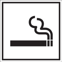 Rauchen erlaubt, schwarz, Folie, selbstklebend, 150 x 150 x 0,1 mm