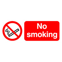 BRADY Y1343233 SIGN NO SMOKING 25 X 10CM RIGID PLASTIC