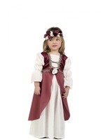 Disfraz de Dama Medieval Marian para niña y bebé 3A