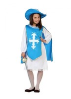 Disfraz de Mosquetera azul claro para niñas 3-4A