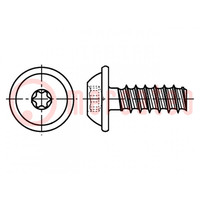 Screw; for plastic; with flange; 3x8; Head: button; Torx® PLUS