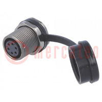 Socket; ST12; female; PIN: 6; IP67; 5A; soldering; 125V; 0.75mm2