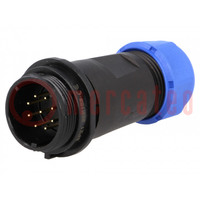 Plug; SP21; male; PIN: 9; IP68; 7÷12mm; 5A; soldering; for cable; 500V