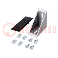 Angle bracket; for profiles; Width of the groove: 8mm; Size: 40mm